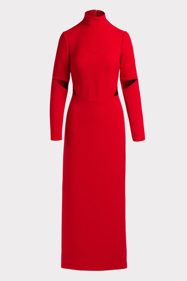 Long Cut-out dress in Wool